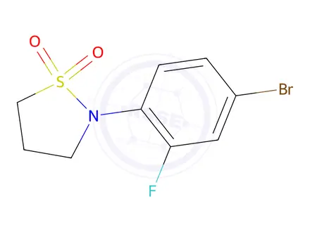 Chemical structure of 2-(4-Bromo-2-fluorophenyl)-1,2-thiazolidine-1,1-dione