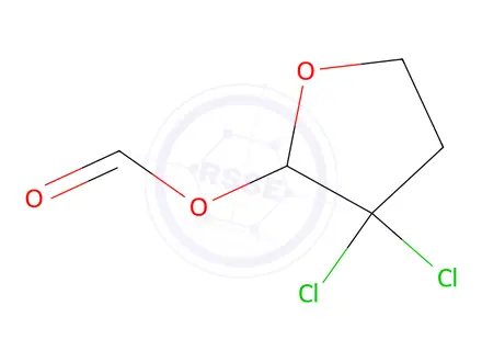 Chemical structure of 3,3-DICHLORO-2-FORMOXYTETRAHYDROFURAN, 96