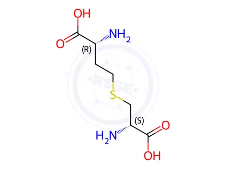 Chemical structure of (S)-S-(2-amino-2-carboxyethyl)-D-homocysteine
