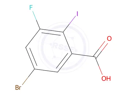 Chemical structure of 5-Bromo-3-fluoro-2-iodobenzoic acid