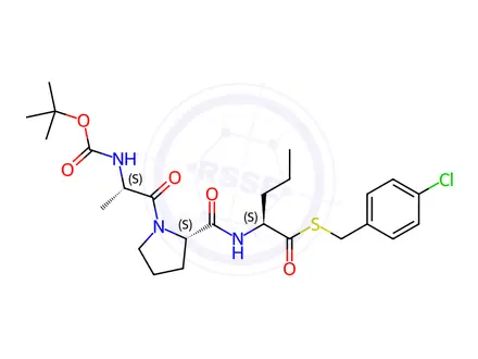 Chemical structure of Boc-Ala-Pro-Nva-4-chloro-SBzl