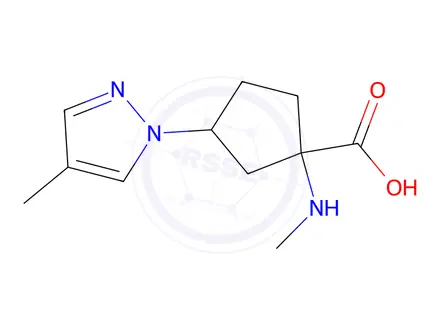 Chemical structure of 3-(4-Methyl-1h-pyrazol-1-yl)-1-(methylamino)cyclopentane-1-carboxylic acid