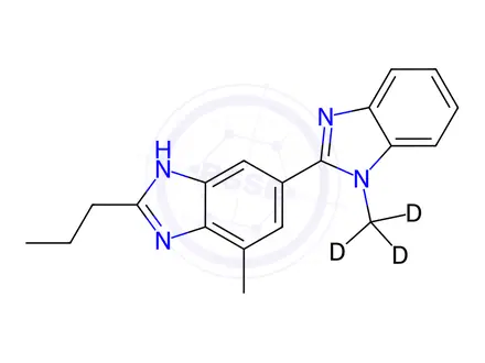 Chemical structure of 2-n-Propyl-4-methyl-6-(1-methylbenzimidazol-2-yl)-benzimidazole-d3