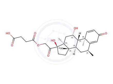 Chemical structure of Methylprednisolone hemisuccinate