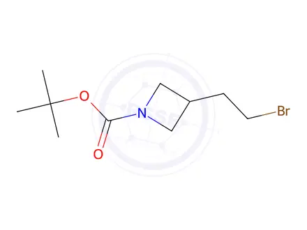 Chemical structure of tert-Butyl 3-(2-bromoethyl)azetidine-1-carboxylate