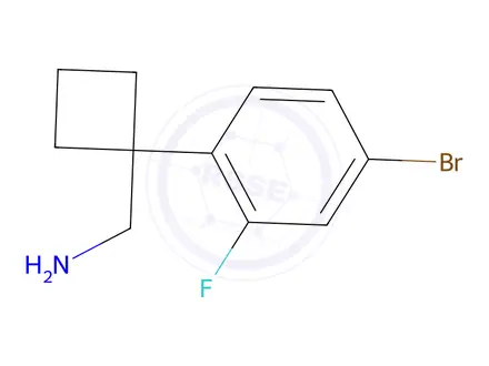 Chemical structure of (1-(4-Bromo-2-fluorophenyl)cyclobutyl)methanamine