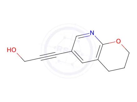 Chemical structure of 3-(3,4-Dihydro-2H-pyrano[2,3-b]pyridin-6-yl)prop-2-yn-1-ol