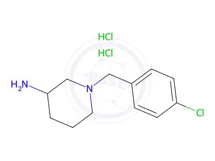 Chemical structure of 1-(4-Chlorobenzyl)piperidin-3-amine dihydrochloride