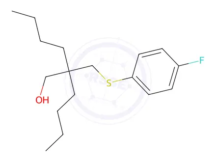 Chemical structure of 2-Butyl-2-(((4-fluorophenyl)thio)methyl)hexan-1-ol