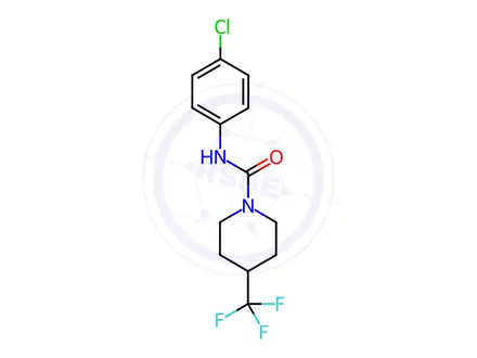 Chemical structure of N-(4-chlorophenyl)-4-(trifluoromethyl)piperidine-1-carboxamide