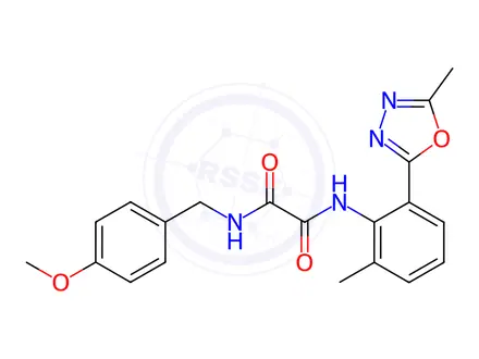 Chemical structure of N1-(4-Methoxybenzyl)-N2-(2-methyl-6-(5-methyl-1,3,4-oxadiazol-2-yl)phenyl)oxalamide