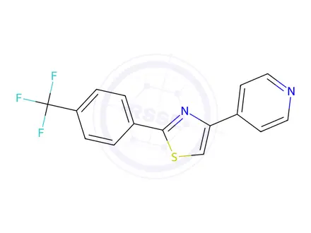 Chemical structure of 4-(Pyridin-4-yl)-2-(4-(trifluoromethyl)phenyl)thiazole