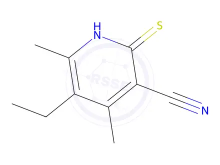 Chemical structure of 5-Ethyl-2-mercapto-4,6-dimethylnicotinonitrile