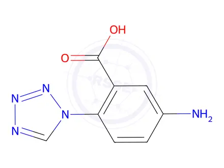 Chemical structure of 5-amino-2-(1H-tetrazol-1-yl)benzoic acid