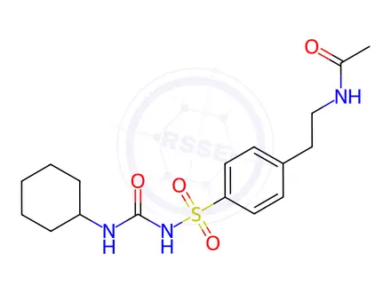Chemical structure of N-(4-(N-(cyclohexylcarbamoyl)sulfamoyl)phenethyl)acetamide