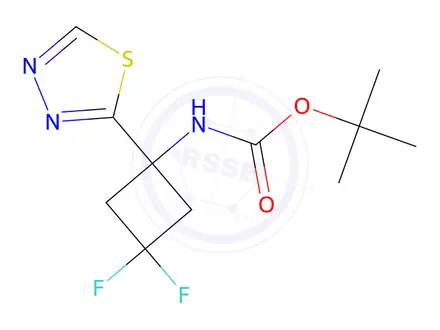 Chemical structure of Tert-butyl (3,3-difluoro-1-(1,3,4-thiadiazol-2-yl)cyclobutyl)carbamate