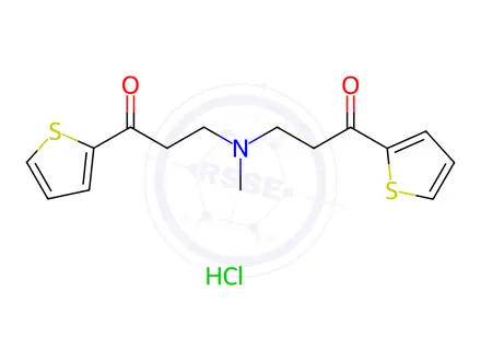 Chemical structure of 3,3'-(Methylazanediyl)bis(1-(thiophen-2-yl)propan-1-one) Hydrochloride