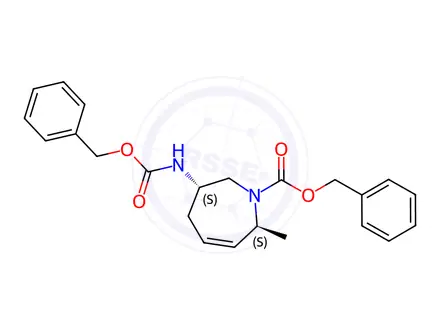 Chemical structure of (3S,7S)-Benzyl 3-(((benzyloxy)carbonyl)amino)-7-methyl-2,3,4,7-tetrahydro-1H-azepine-1-carboxylate