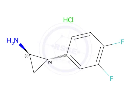 Chemical structure of (1R,2S)-2-(3,4-Difluorophenyl)cyclopropanamine hydrochloride