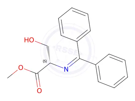 Chemical structure of (S)-METHYL 2-(DIPHENYLMETHYLENEAMINO)-3-HYDROXYPROPANOATE