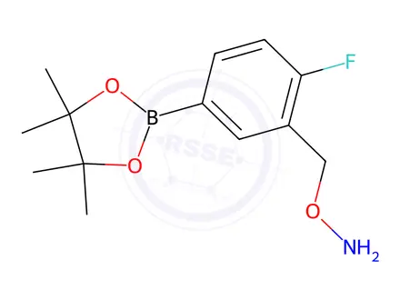 Chemical structure of O-(2-Fluoro-5-(4,4,5,5-tetramethyl-1,3,2-dioxaborolan-2-yl)benzyl)hydroxylamine