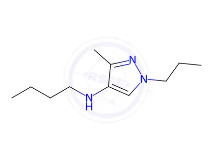 Chemical structure of N-butyl-3-methyl-1-propyl-1H-pyrazol-4-amine