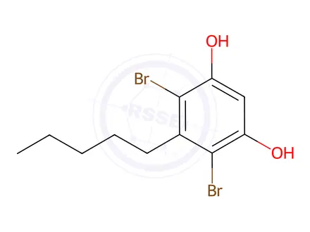 Chemical structure of 4,6-Dibromo Olivetol