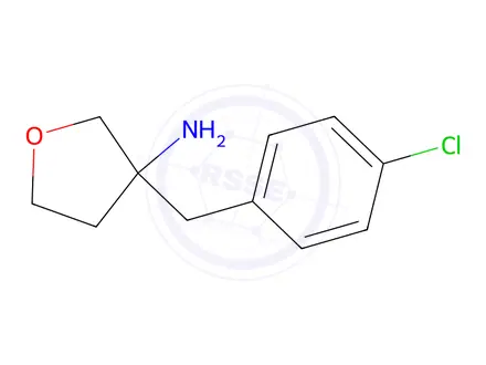 Chemical structure of 3-(4-Chlorobenzyl)tetrahydrofuran-3-amine