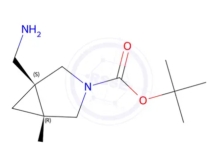 Chemical structure of tert-butyl (1S,5R)-1-(aminomethyl)-3-azabicyclo[3.1.0]hexane-3-carboxylate