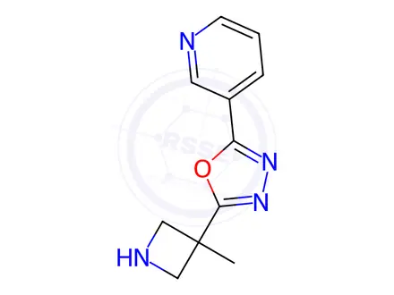 Chemical structure of 3-[5-(3-methylazetidin-3-yl)-1,3,4-oxadiazol-2-yl]pyridine dihydrochloride