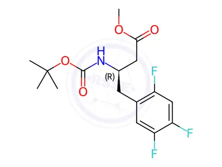 Chemical structure of (R)-Sitagliptin N-Boc-Methyl-Ester Impurity