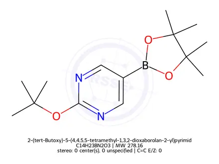 Chemical structure of 2-(tert-Butoxy)-5-(4,4,5,5-tetramethyl-1,3,2-dioxaborolan-2-yl)pyrimidine