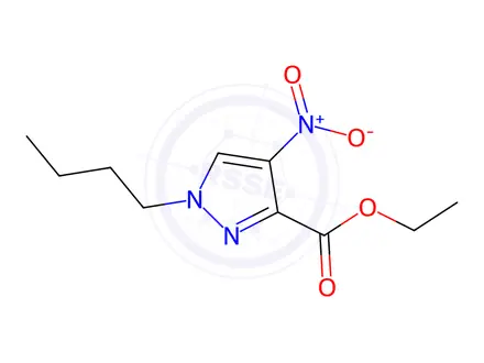 Chemical structure of ethyl 1-butyl-4-nitro-1H-pyrazole-3-carboxylate