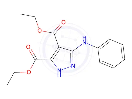 Chemical structure of Diethyl 5-(phenylamino)-1H-pyrazole-3,4-dicarboxylate