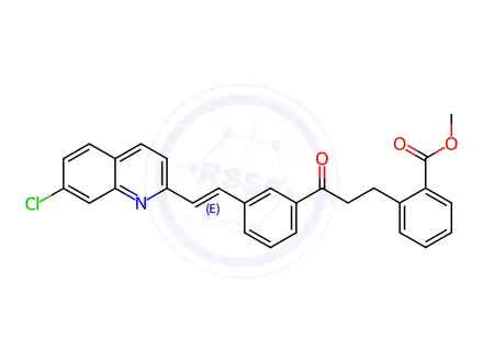Chemical structure of 2-[3-[3-[(1E)-2-(7-Chloro-2-quinolinyl)ethenyl]phenyl]-3-oxopropyl]benzoic Acid Methyl Ester