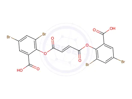 Chemical structure of (Z)-2,2'-(Fumaroylbis(oxy))bis(3,5-dibromobenzoic acid)