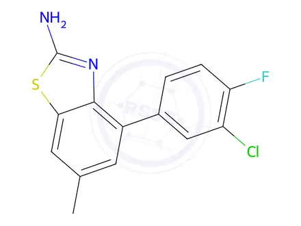 Chemical structure of 4-(3-Chloro-4-fluorophenyl)-6-methylbenzo[d]thiazol-2-amine