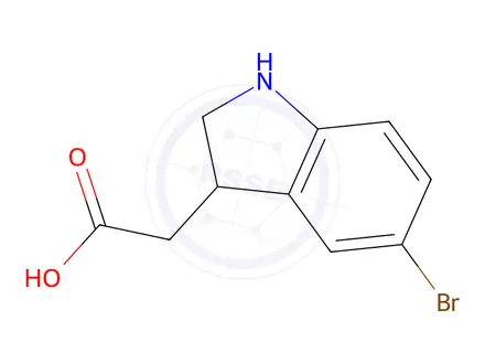 Chemical structure of 2-(5-Bromoindolin-3-yl)acetic acid