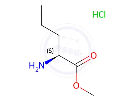 Chemical structure of methyl 2-aminopentanoate hydrochloride