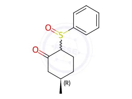Chemical structure of (5R)-5-Methyl-2-(phenylsulfinyl)cyclohexan-1-one