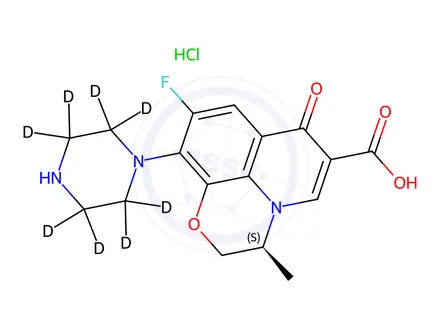 Chemical structure of Levofloxacin Impurity 2 Hydrochloride-d8 (Levofloxacin Hemihydrate EP Impurity B Hydrochloride-d8 )