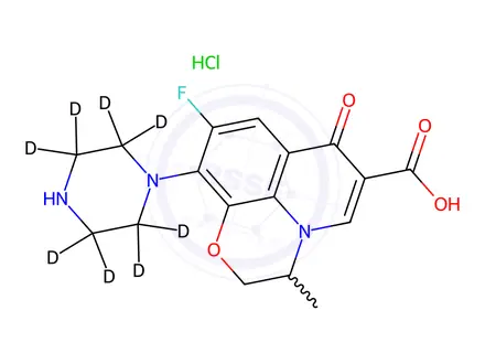 Chemical structure of Desmethyl Ofloxacin-d8 Hydrochloride