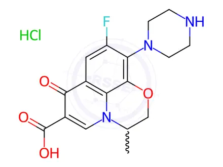 Chemical structure of Desmethyl Ofloxacin Hydrochloride