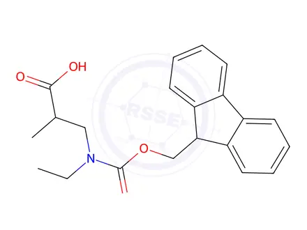 Chemical structure of 3-{ethyl[(9H-fluoren-9-ylmethoxy)carbonyl]amino}-2-methylpropanoic acid