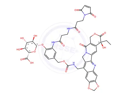 Chemical structure of Mal-Bal-Ph(β-D-Glucose)-7-MAD-MDCPT