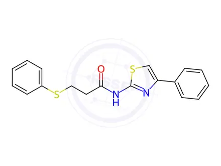 Chemical structure of N-(4-Phenylthiazol-2-yl)-3-(phenylthio)propanamide