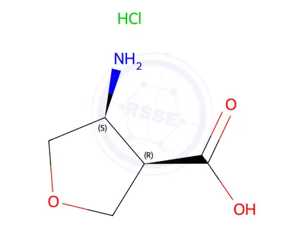Chemical structure of 3-Furancarboxylic acid, 4-aminotetrahydro-, hydrochloride (1:1), (3R,4S)-rel-