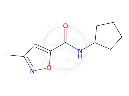 Chemical structure of N-cyclopentyl-3-methylisoxazole-5-carboxamide
