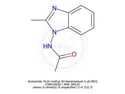 Chemical structure of Acetamide, N-(2-methyl-1H-benzimidazol-1-yl)-(9CI)