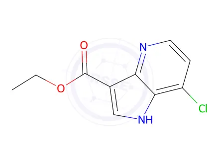 Chemical structure of 7-Chloro-1H-pyrrolo[3,2-b]pyridine-3-carboxylic Acid Ethyl Ester